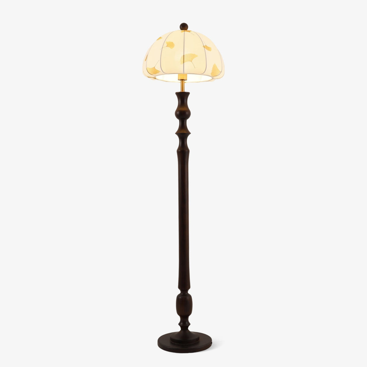 Ginkgore Lampadaire Bois Tissu Vintage