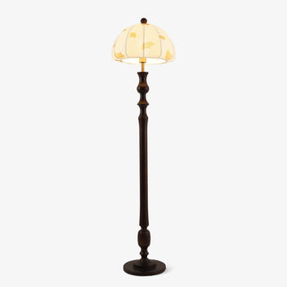 Ginkgore Lampadaire Bois Tissu Vintage