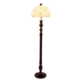 Ginkgore Lampadaire Bois Tissu Vintage