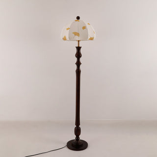 Ginkgore Lampadaire Bois Tissu Vintage