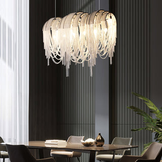 Lustra Lustre Superposé Chaîne Nickel Luxe