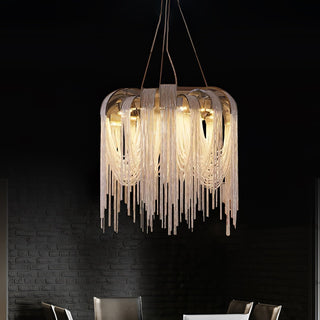 Lustra Lustre Superposé Chaîne Nickel Luxe