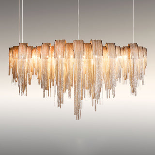 Lustra Lustre Superposé Chaîne Nickel Luxe