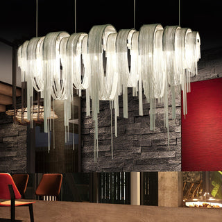 Lustra Lustre Superposé Chaîne Nickel Luxe