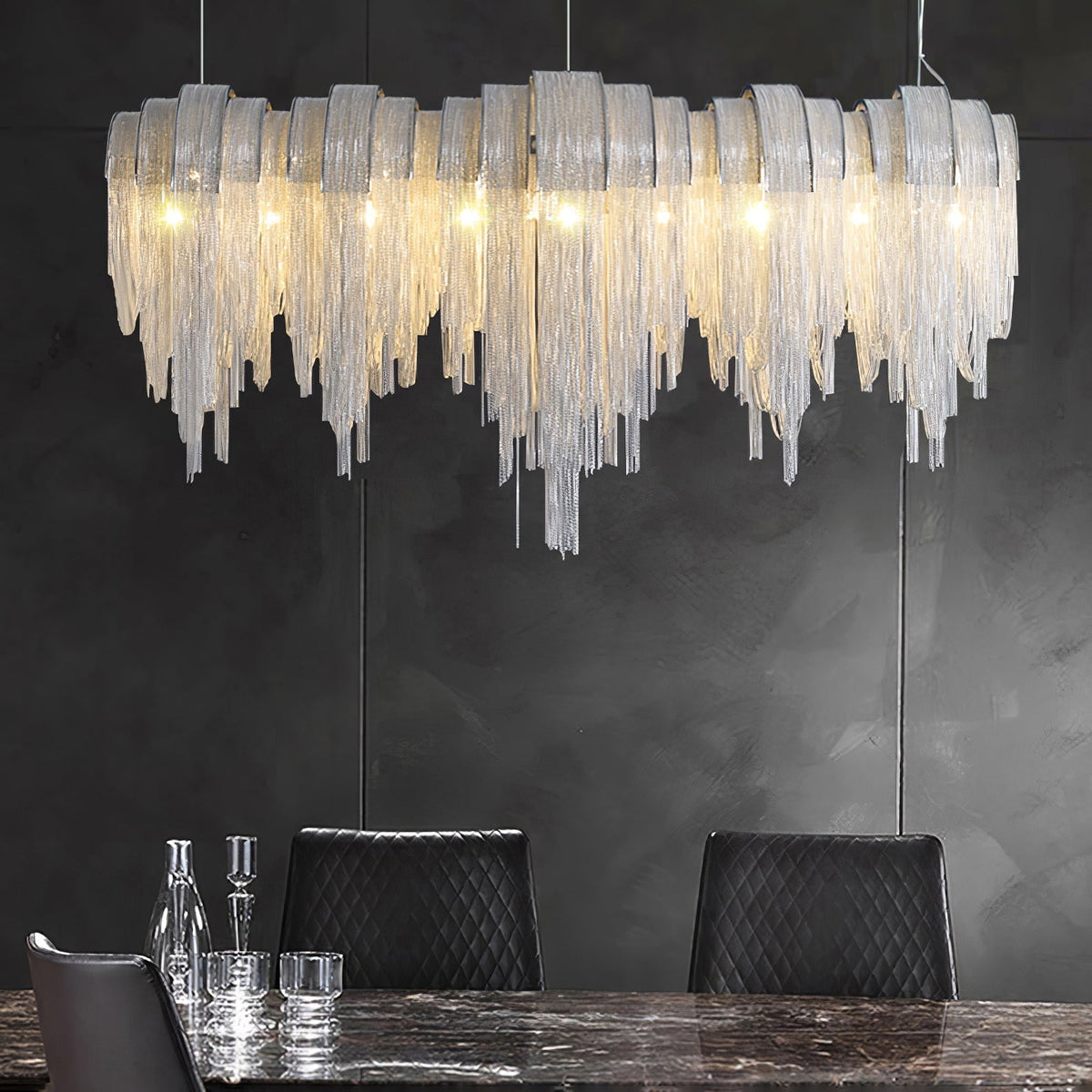 Ravius Lustre Superposé Chaîne Nickel Luxe