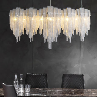 Lustra Lustre Superposé Chaîne Nickel Luxe