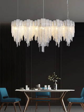 Lustra Lustre Superposé Chaîne Nickel Luxe