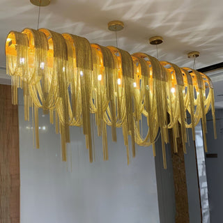 Lustra Lustre Superposé Chaîne Nickel Luxe