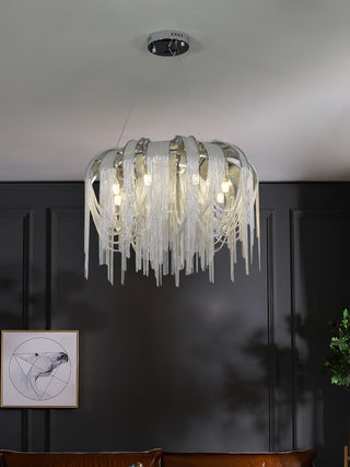 Lustra Lustre Superposé Chaîne Nickel Luxe