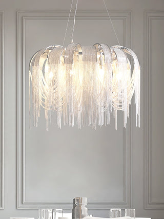 Lustra Lustre Superposé Chaîne Nickel Luxe