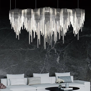Lustra Lustre Superposé Chaîne Nickel Luxe