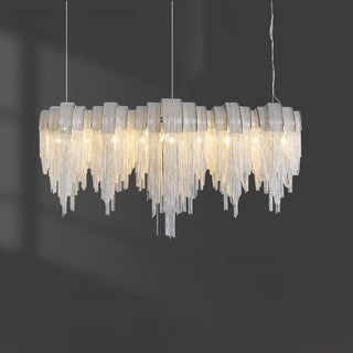 Lustra Lustre Superposé Chaîne Nickel Luxe