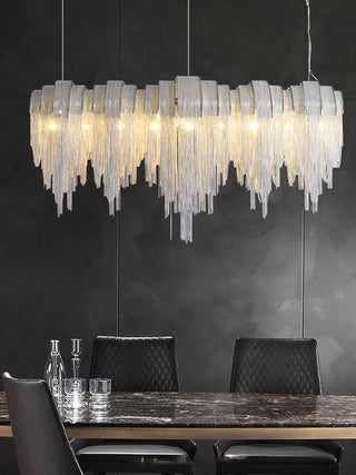 Lustra Lustre Superposé Chaîne Nickel Luxe
