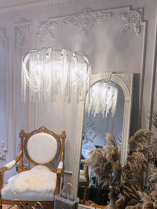 Lustra Lustre Superposé Chaîne Nickel Luxe