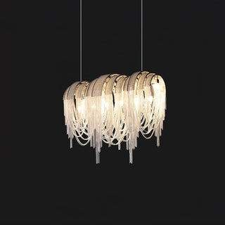 Lustra Lustre Superposé Chaîne Nickel Luxe