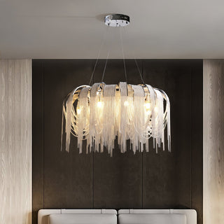 Lustra Lustre Superposé Chaîne Nickel Luxe