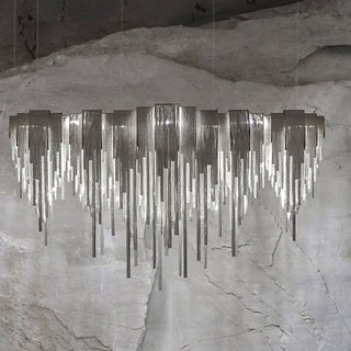 Lustra Lustre Superposé Chaîne Nickel Luxe