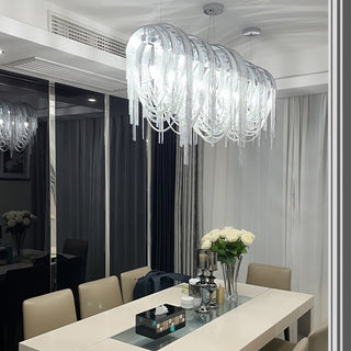 Lustra Lustre Superposé Chaîne Nickel Luxe