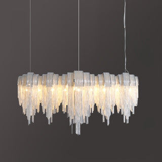 Lustra Lustre Superposé Chaîne Nickel Luxe