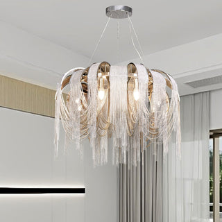 Lustra Lustre Superposé Chaîne Nickel Luxe