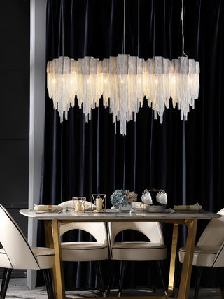 Lustra Lustre Superposé Chaîne Nickel Luxe