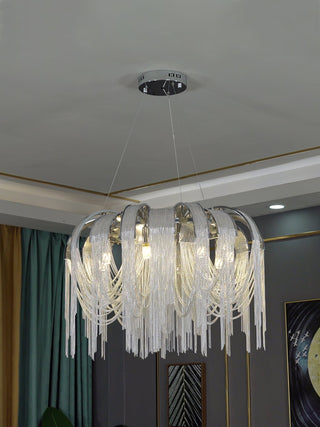 Lustra Lustre Superposé Chaîne Nickel Luxe