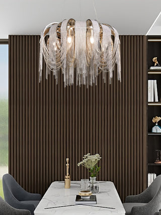 Lustra Lustre Superposé Chaîne Nickel Luxe