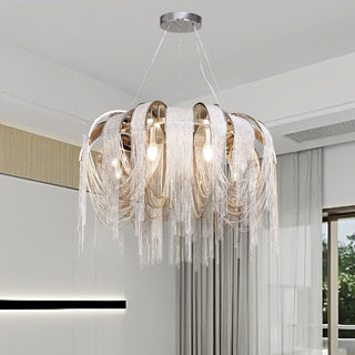 Lustra Lustre Superposé Chaîne Nickel Luxe