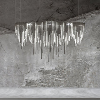 Lustra Lustre Superposé Chaîne Nickel Luxe