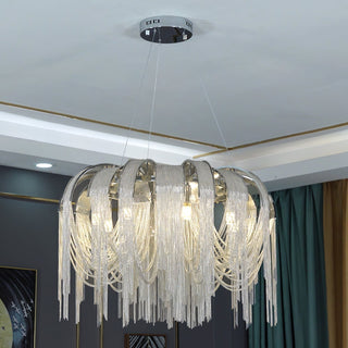 Lustra Lustre Superposé Chaîne Nickel Luxe