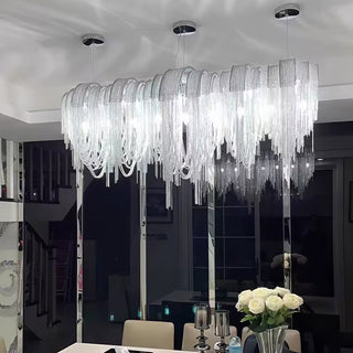Lustra Lustre Superposé Chaîne Nickel Luxe
