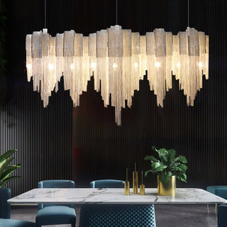 Lustra Lustre Superposé Chaîne Nickel Luxe
