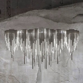 Lustra Lustre Superposé Chaîne Nickel Luxe