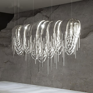 Lustra Lustre Superposé Chaîne Nickel Luxe