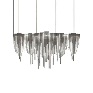 Lustra Lustre Superposé Chaîne Nickel Luxe