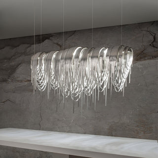 Lustra Lustre Superposé Chaîne Nickel Luxe