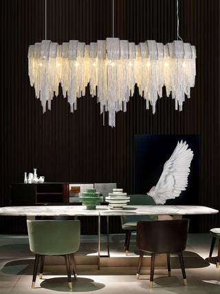 Lustra Lustre Superposé Chaîne Nickel Luxe