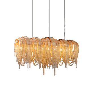 Lustra Lustre Superposé Chaîne Nickel Luxe