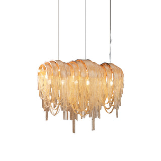 Lustra Lustre Superposé Chaîne Nickel Luxe