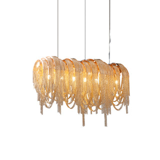 Lustra Lustre Superposé Chaîne Nickel Luxe