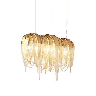 Lustra Lustre Superposé Chaîne Nickel Luxe