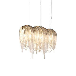 Lustra Lustre Superposé Chaîne Nickel Luxe
