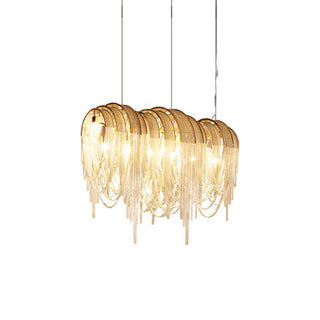 Lustra Lustre Superposé Chaîne Nickel Luxe
