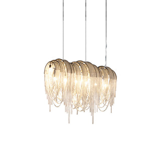 Lustra Lustre Superposé Chaîne Nickel Luxe
