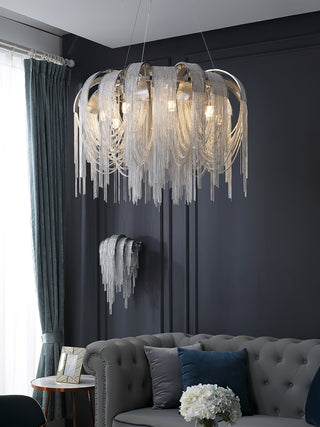 Lustra Lustre Superposé Chaîne Nickel Luxe