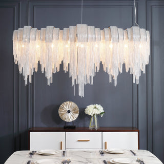 Lustra Lustre Superposé Chaîne Nickel Luxe