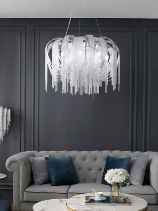 Lustra Lustre Superposé Chaîne Nickel Luxe