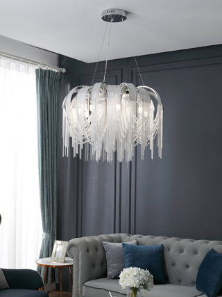 Lustra Lustre Superposé Chaîne Nickel Luxe