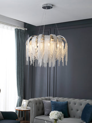 Lustra Lustre Superposé Chaîne Nickel Luxe