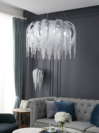 Lustra Lustre Superposé Chaîne Nickel Luxe